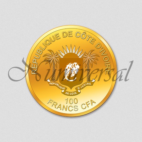 Wappenseite Elfenbeinküste 100 Francs CFA - Silber - Rund