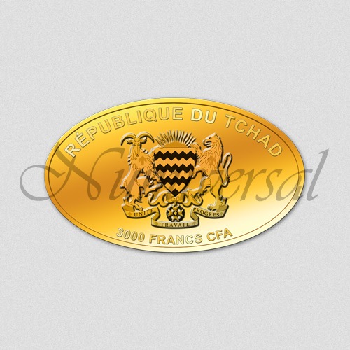 Tschad-3000-Gold-Oval-Wappenseite-Numiversal