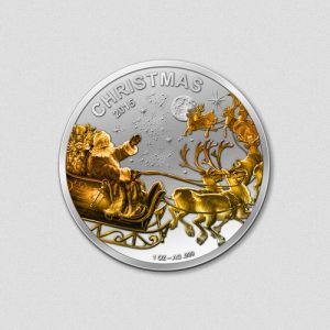 Fröhliche Weihnachten 2015 - Teilvergoldete Münze - Numiversal