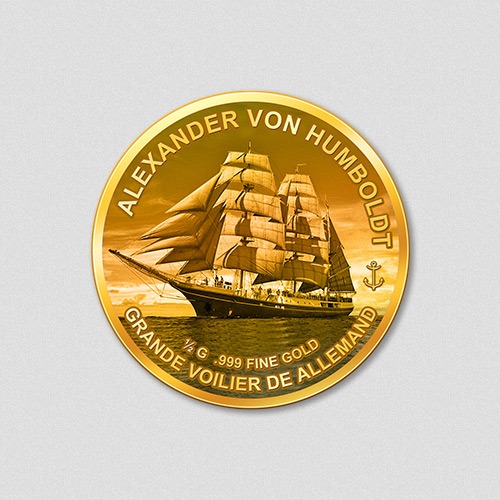 Windjammer Alexander von Humboldt Numiversal Goldmünze 2016