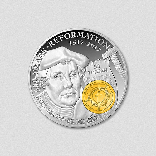 Martin Luther - 500 Jahre Reformation - Silbermünze Teilvergoldet 2017 - Numiversal