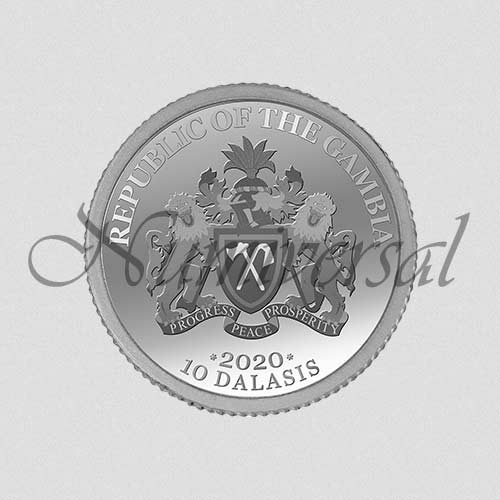 Wappenseite Gambia Silber 10 Dalasis