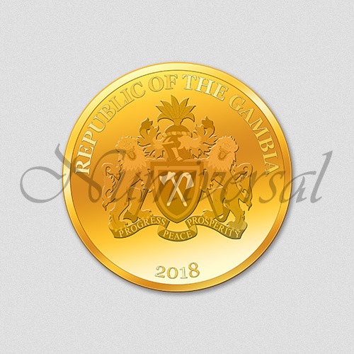 Wappenseite Gambia 2018 Goldmünze