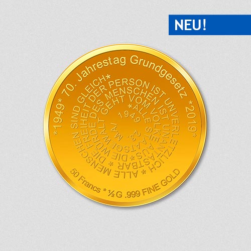 70 Jahrestag Grundgesetz - Goldmünze - 2019 - Numiversal